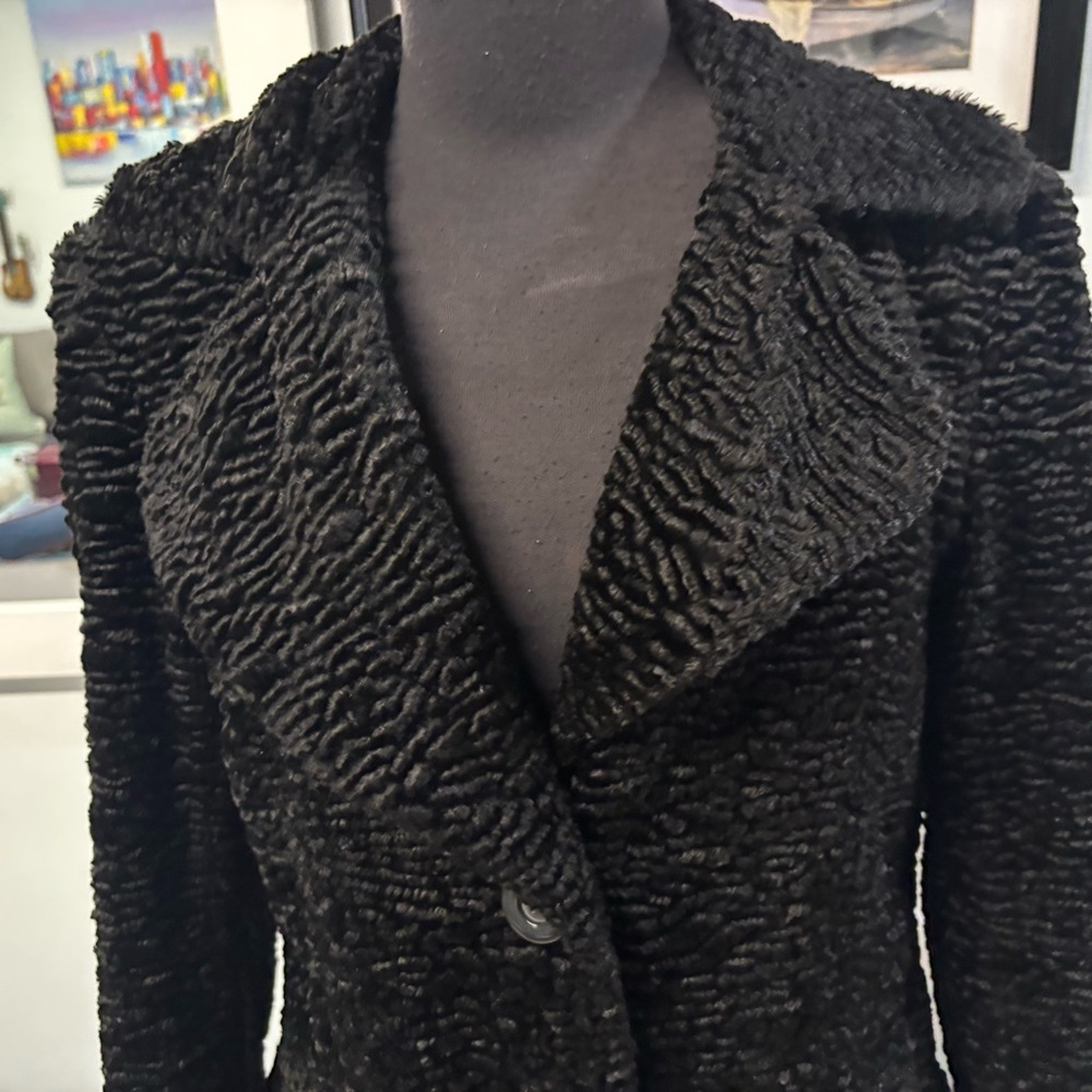 ❤️Vintage 90’s Marvin Richards Faux Persian Lamb Coat-Sz S - Picture 5 of 8